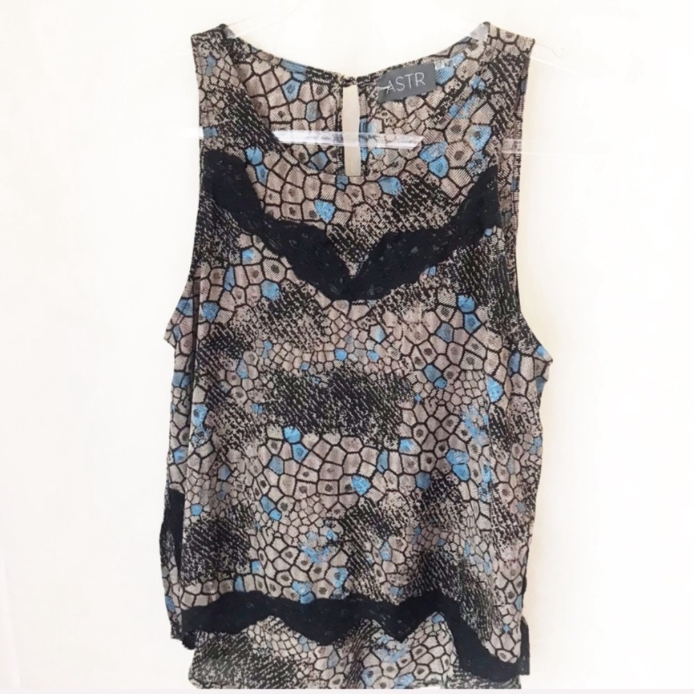 ASTR the Label, Black, nude, lace, sleeveless S